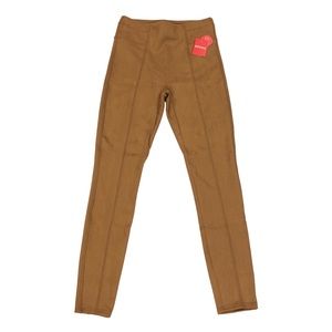 SPANX Faux Suede Leggings Rich Caramel Brown Size Medium 28" Inseam NWT
